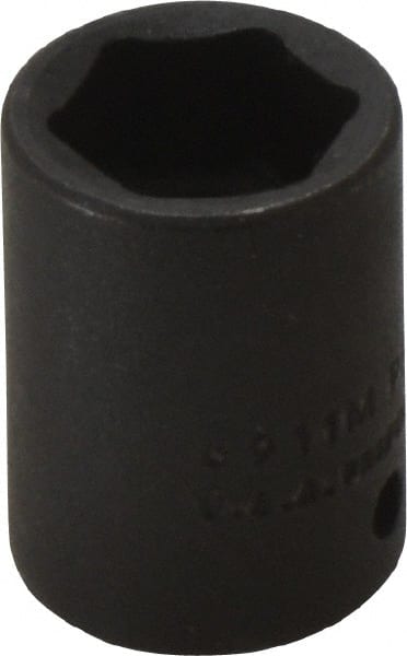 Proto - 1/4" Drive 11mm Standard Impact Socket - 6 Points, 7/8" OAL - Exact Tooling