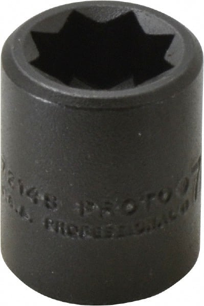Proto - 3/8" Drive 7/16" Standard Impact Socket - 8 Points, 1" OAL - Exact Tooling