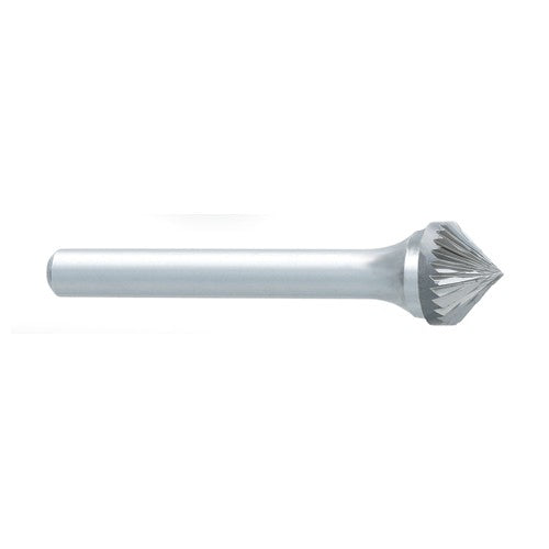 ‎SK-3 -9mm x LOC × 6mm Shank × 50mm OAL 90 Degree Cone Carbide Medium Tough Cut Burr - Exact Tooling