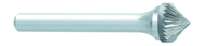 SK-9 -- 1 x LOC x 1/4 Shank x 2 OAL 90 Degree Cone Carbide Medium Tough Cut Burr - Exact Tooling