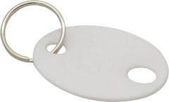Master Lock - Oval, English Safety & Facility Key Tag - White Plastic - Exact Tooling