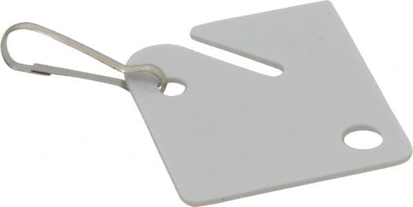 Master Lock - Snap Hook (Square), English Safety & Facility Key Tag - White Plastic - Exact Tooling