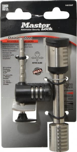 Master Lock - Keyed Different Barbell Receiver Padlock - Stainless Steel - Exact Tooling