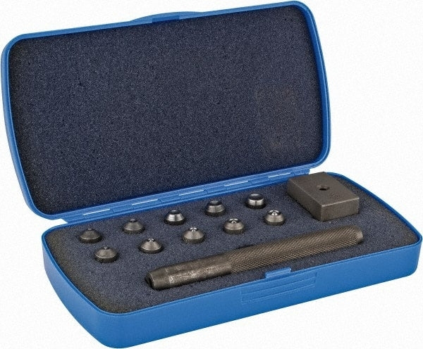 US Airtool - 1/16 to 3/16" Hand Flaring Kit - Adapto Kit for Semi-Tubular Rivets - Exact Tooling