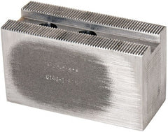 Atlas Workholding - 1.5mm x 60° Serrated Attachment, Square Soft Lathe Chuck Jaw - Steel, 1" Btw Mount Hole Ctrs, 3-1/2" Long x 1-1/2" Wide x 2" High, 0.551" Groove, M12mm Fastener - Exact Tooling