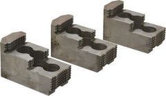 Atlas Workholding - 12" Max Chuck Diam Compatibility, Hard Steel 1.5mm x 60° Serrated Hard Lathe Top Jaws - 1.97" Wide x 4.52" Long x 2.28" High - Exact Tooling