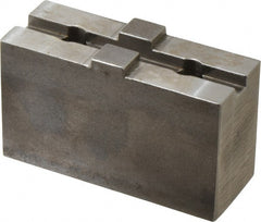 Atlas Workholding - Tongue & Groove Attachment, Square Soft Lathe Chuck Jaw - Steel, 1-3/4" Btw Mount Hole Ctrs, 3-5/16" Long x 1-1/4" Wide x 1.87" High, 0.31" Groove - Exact Tooling