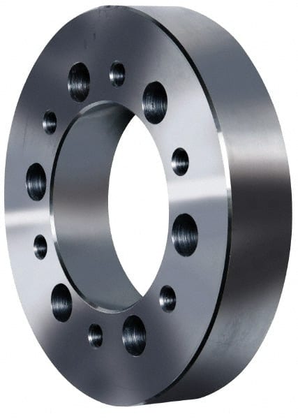 Pratt Burnerd America - Adapter Back Plate for 8" Diam Self Centering Lathe Chucks - A1/A2-5 Mount, 2-1/4" Through Hole Diam, Steel - Exact Tooling