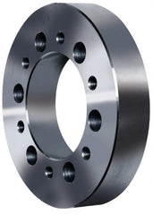 Pratt Burnerd America - Adapter Back Plate for 8" Diam Self Centering Lathe Chucks - A1/A2-5 Mount, 2-1/4" Through Hole Diam, Steel - Exact Tooling
