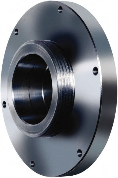 Pratt Burnerd America - Adapter Back Plate for 8" Diam Self Centering Lathe Chucks - L-00 Mount, 2-1/4" Through Hole Diam, Steel - Exact Tooling