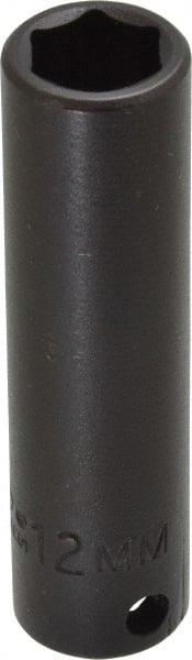 Proto - 3/8" Drive 12mm Deep Impact Socket - 6 Points, 2-47/64" OAL - Exact Tooling