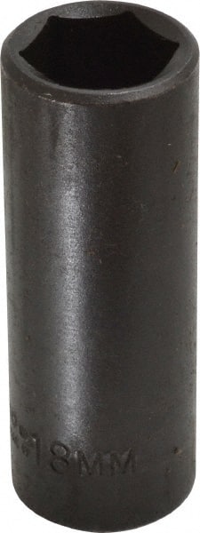 Proto - 3/8" Drive 18mm Deep Impact Socket - 6 Points, 2-47/64" OAL - Exact Tooling