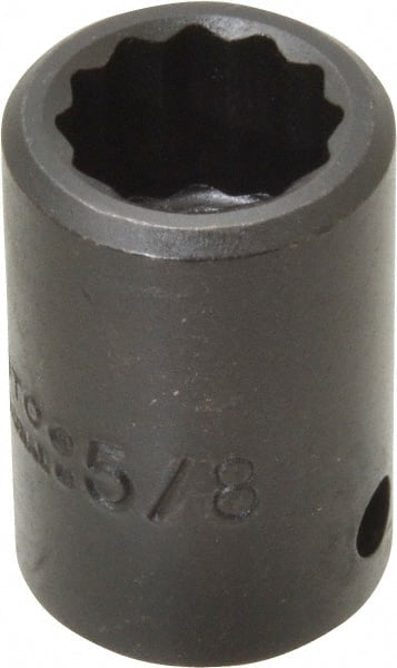 Proto - 1/2" Drive 5/8" Standard Impact Socket - 12 Points, 1-1/2" OAL - Exact Tooling