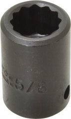 Proto - 1/2" Drive 5/8" Standard Impact Socket - 12 Points, 1-1/2" OAL - Exact Tooling