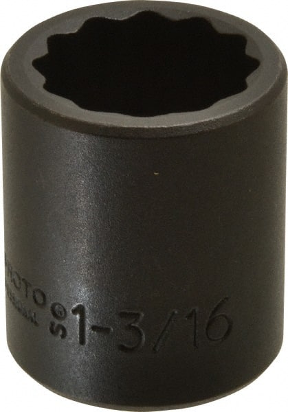 Proto - 1/2" Drive 1-3/16" Standard Impact Socket - 12 Points, 2" OAL - Exact Tooling