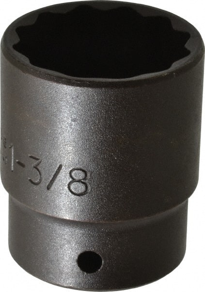Proto - 1/2" Drive 1-3/8" Standard Impact Socket - 12 Points, 2-1/8" OAL - Exact Tooling