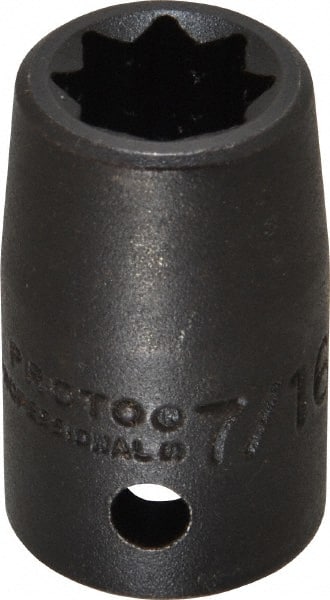 Proto - 1/2" Drive 7/16" Standard Impact Socket - 8 Points, 1-1/2" OAL - Exact Tooling