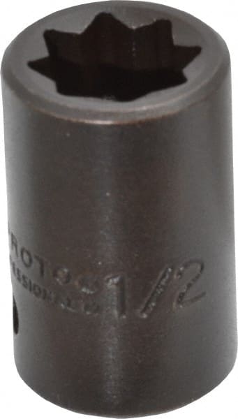 Proto - 1/2" Drive 1/2" Standard Impact Socket - 8 Points, 1-1/2" OAL - Exact Tooling