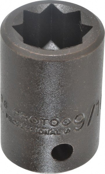 Proto - 1/2" Drive 9/16" Standard Impact Socket - 8 Points, 1-1/2" OAL - Exact Tooling