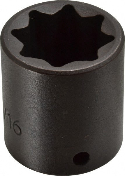 Proto - 1/2" Drive 15/16" Standard Impact Socket - 8 Points, 1-3/4" OAL - Exact Tooling