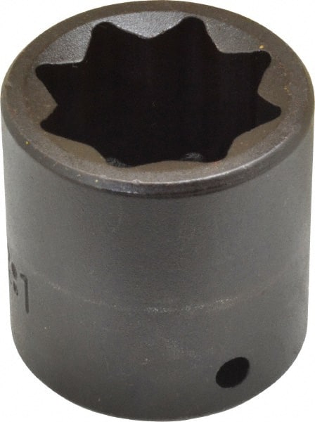 Proto - 1/2" Drive 1" Standard Impact Socket - 8 Points, 1-3/4" OAL - Exact Tooling