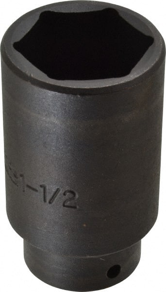 Proto - 1/2" Drive 1-1/2" Deep Impact Socket - 6 Points, 3-1/2" OAL - Exact Tooling