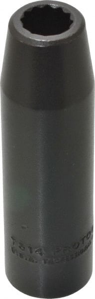 Proto - 1/2" Drive 7/16" Deep Impact Socket - 12 Points, 3-1/4" OAL - Exact Tooling