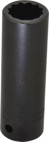 Proto - 1/2" Drive 11/16" Deep Impact Socket - 12 Points, 3-1/4" OAL - Exact Tooling