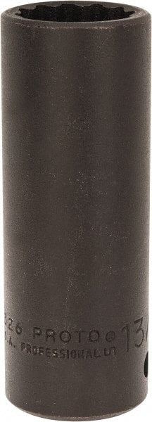 Proto - 1/2" Drive 13/16" Deep Impact Socket - 12 Points, 3-1/4" OAL - Exact Tooling