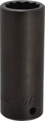 Proto - 1/2" Drive 15/16" Deep Impact Socket - 12 Points, 3-1/2" OAL - Exact Tooling
