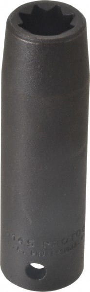 Proto - 1/2" Drive 7/16" Deep Impact Socket - 8 Points, 3-1/4" OAL - Exact Tooling