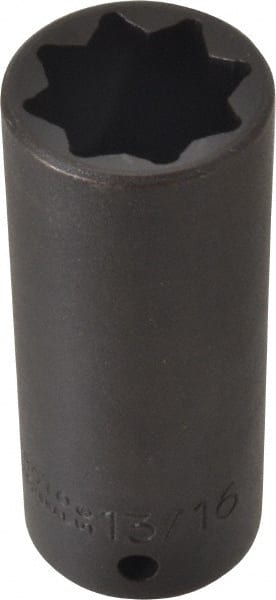 Proto - 1/2" Drive 13/16" Deep Impact Socket - 8 Points, 3-1/4" OAL - Exact Tooling