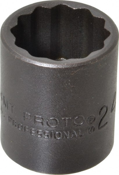 Proto - 1/2" Drive 24mm Standard Impact Socket - 12 Points, 1-1/2" OAL - Exact Tooling