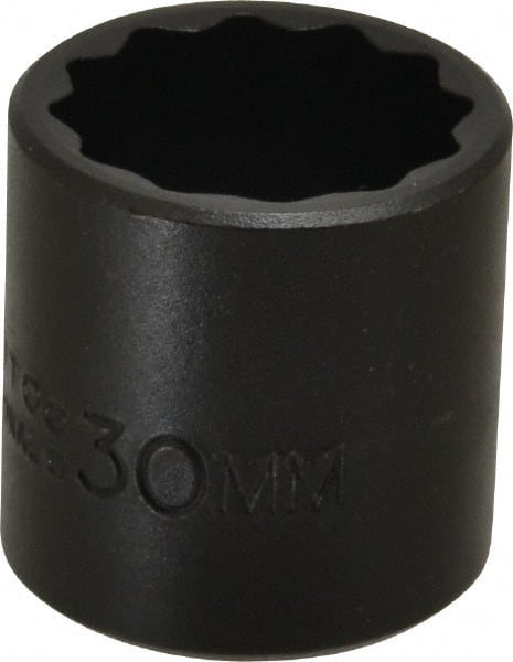 Proto - 1/2" Drive 30mm Standard Impact Socket - 12 Points, 2" OAL - Exact Tooling