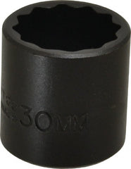 Proto - 1/2" Drive 30mm Standard Impact Socket - 12 Points, 2" OAL - Exact Tooling