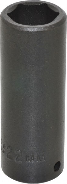 Proto - 1/2" Drive 22mm Deep Impact Socket - 6 Points, 3-1/2" OAL - Exact Tooling