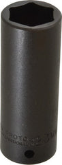 Proto - 1/2" Drive 23mm Deep Impact Socket - 6 Points, 3-1/2" OAL - Exact Tooling