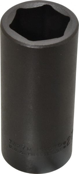 Proto - 1/2" Drive 27mm Deep Impact Socket - 6 Points, 3-1/2" OAL - Exact Tooling