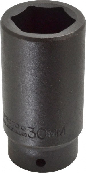 Proto - 1/2" Drive 30mm Deep Impact Socket - 6 Points, 3-1/2" OAL - Exact Tooling