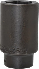 Proto - 1/2" Drive 36mm Deep Impact Socket - 6 Points, 3-1/2" OAL - Exact Tooling