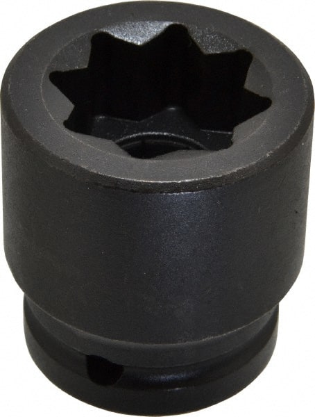 Proto - 3/4" Drive 1" Standard Impact Socket - 8 Points, 2-1/8" OAL - Exact Tooling