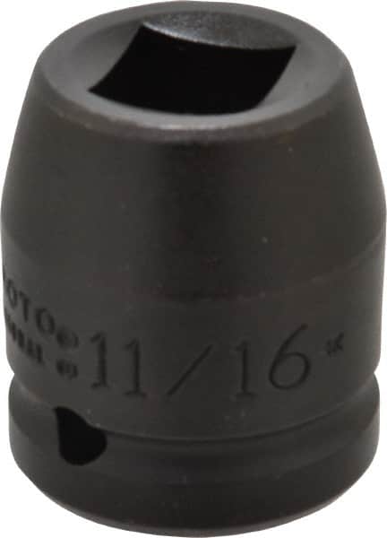 Proto - 3/4" Drive 11/16" Standard Impact Socket - 4 Points, 1-7/8" OAL - Exact Tooling