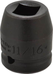 Proto - 3/4" Drive 11/16" Standard Impact Socket - 4 Points, 1-7/8" OAL - Exact Tooling