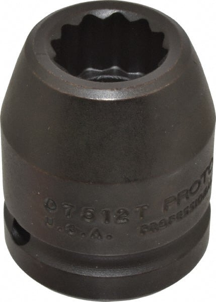 Proto - 3/4" Drive 3/4" Standard Impact Socket - 12 Points, 1-15/16" OAL - Exact Tooling