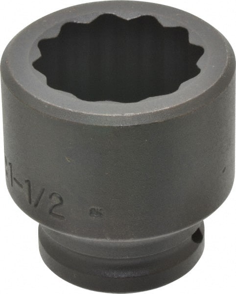 Proto - 3/4" Drive 1-1/2" Standard Impact Socket - 12 Points, 2-3/8" OAL - Exact Tooling