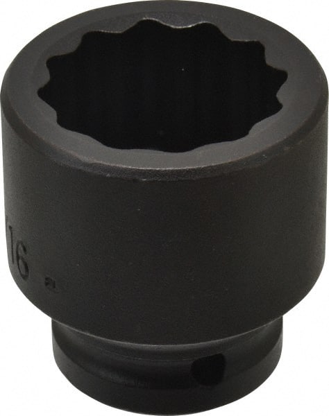 Proto - 3/4" Drive 1-9/16" Standard Impact Socket - 12 Points, 2-7/16" OAL - Exact Tooling