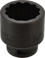 Proto - 3/4" Drive 1-5/8" Standard Impact Socket - 12 Points, 2-7/16" OAL - Exact Tooling