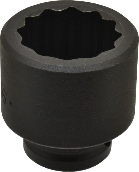 Proto - 3/4" Drive 1-11/16" Standard Impact Socket - 12 Points, 2-5/8" OAL - Exact Tooling