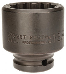 Proto - 3/4" Drive 1-3/4" Standard Impact Socket - 12 Points, 2-5/8" OAL - Exact Tooling