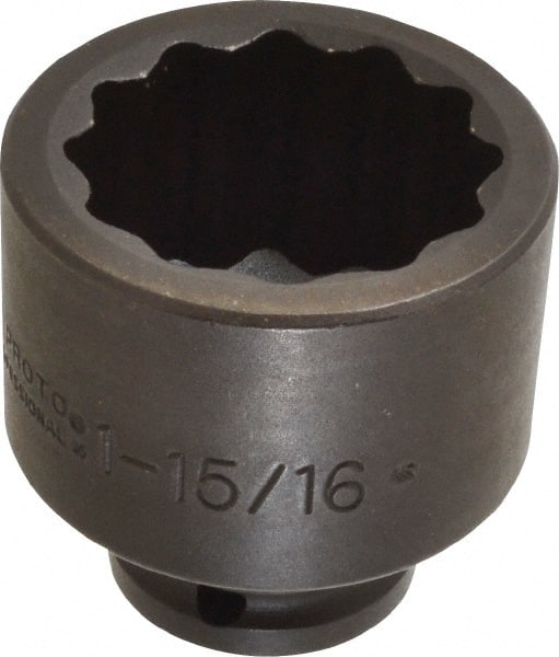 Proto - 3/4" Drive 1-15/16" Standard Impact Socket - 12 Points, 2-13/16" OAL - Exact Tooling